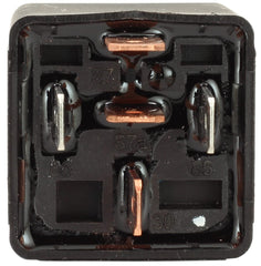 Fastronix 40/60A relay with mounting tab and hole for secure installation.