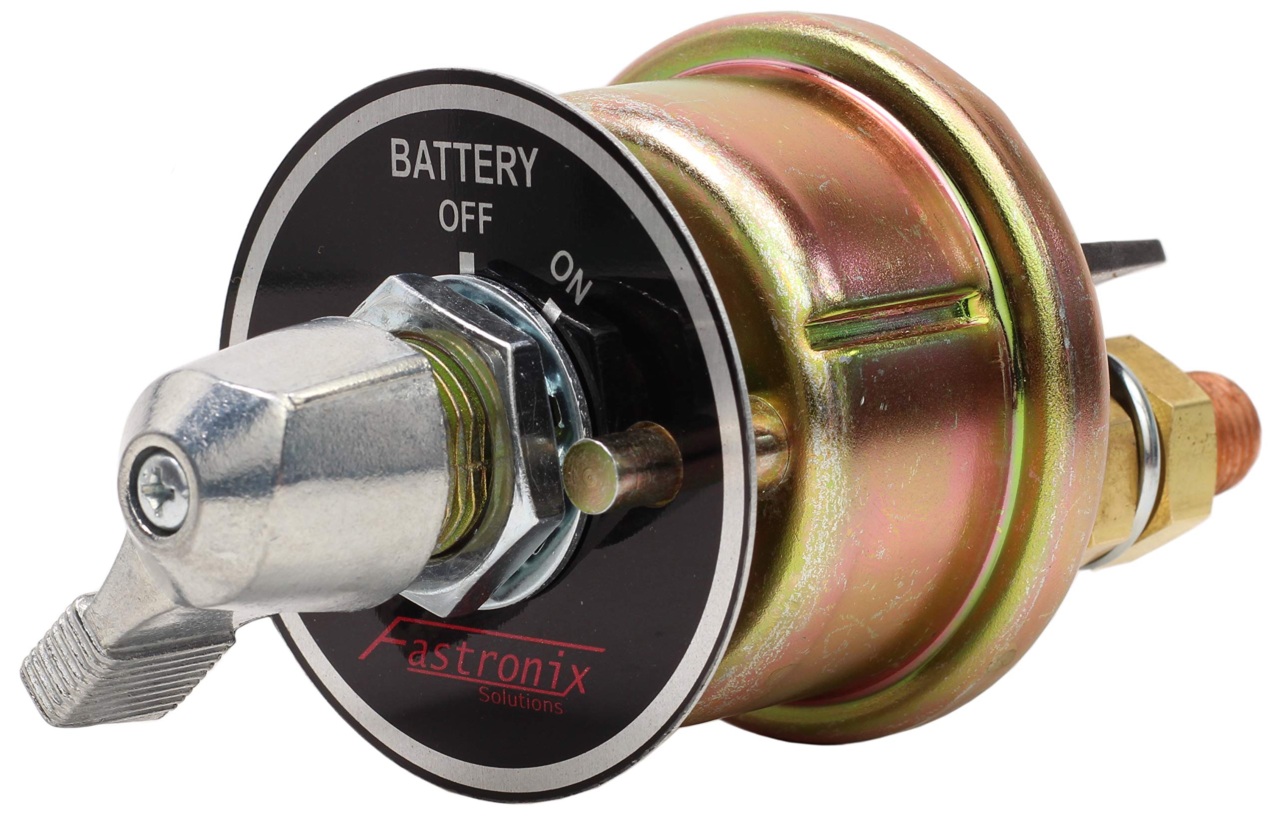 Fastronix Solutions 300A disconnect switch main view highlighting 1/2-inch copper studs for high-current reliability.