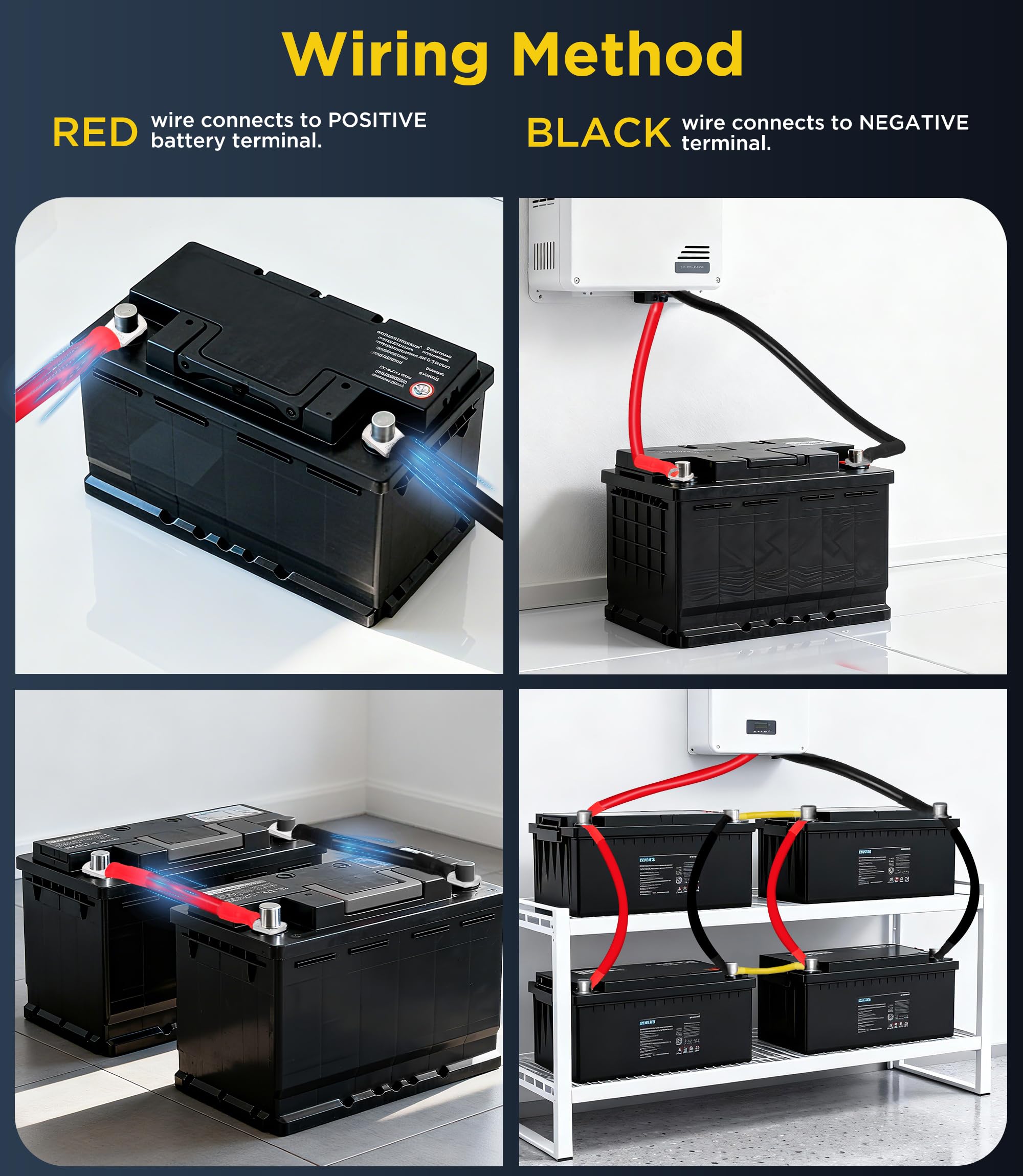 FASTSTORM 2 AWG negative black battery cable for secure grounding.