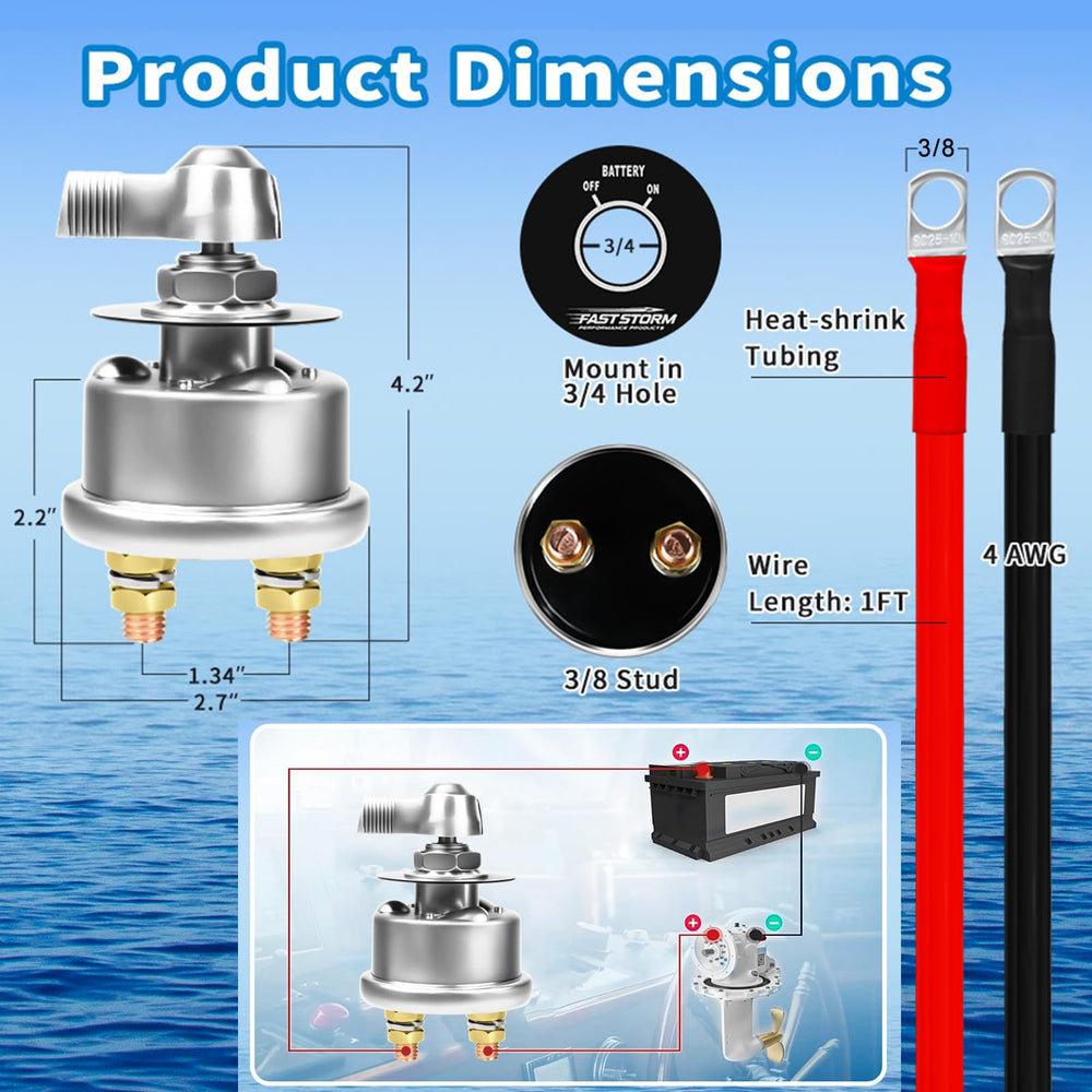FASTSTORM 200A switch aluminum-body: corrosion-resistant design for saltwater environments.