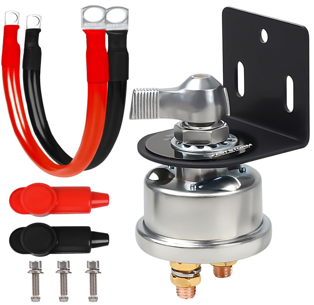 FASTSTORM 200A switch body: rugged aluminum build for reliable marine and vehicle power control.