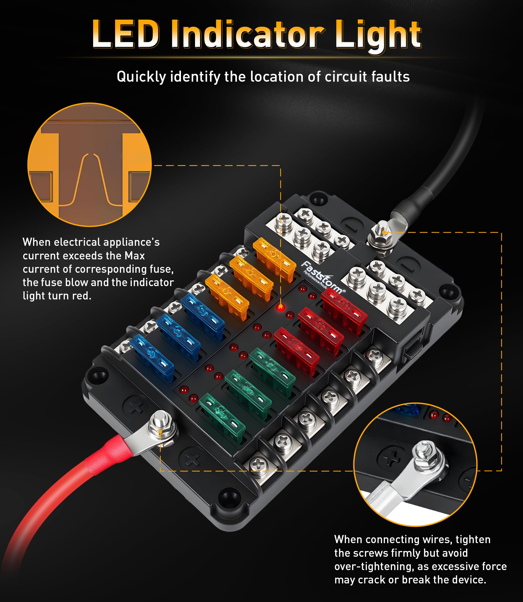FASTSTORM complete fuse kit includes fuses and heat shrink for immediate installation.
