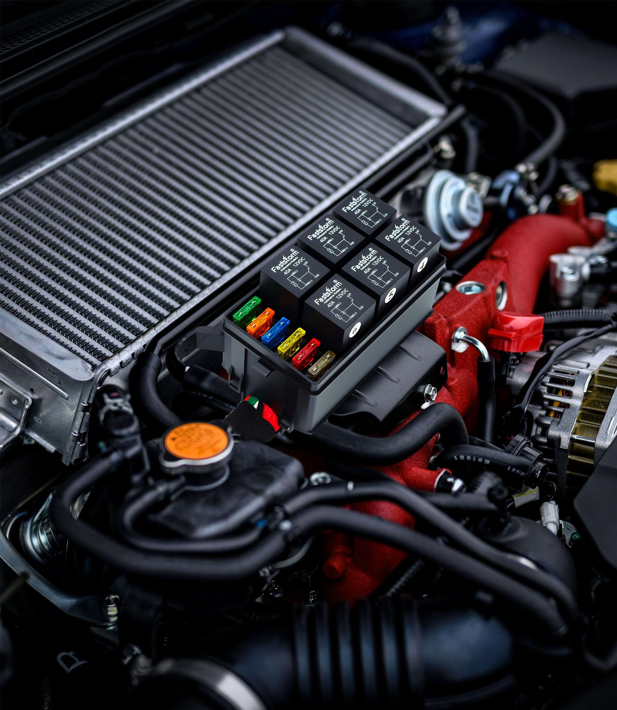 FASTSTORM rear ports image highlights fuse and diode integration