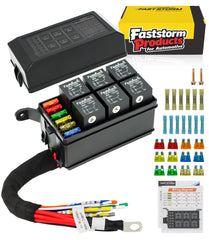 FASTSTORM fuse relay box front view with built-in diodes for surge protection