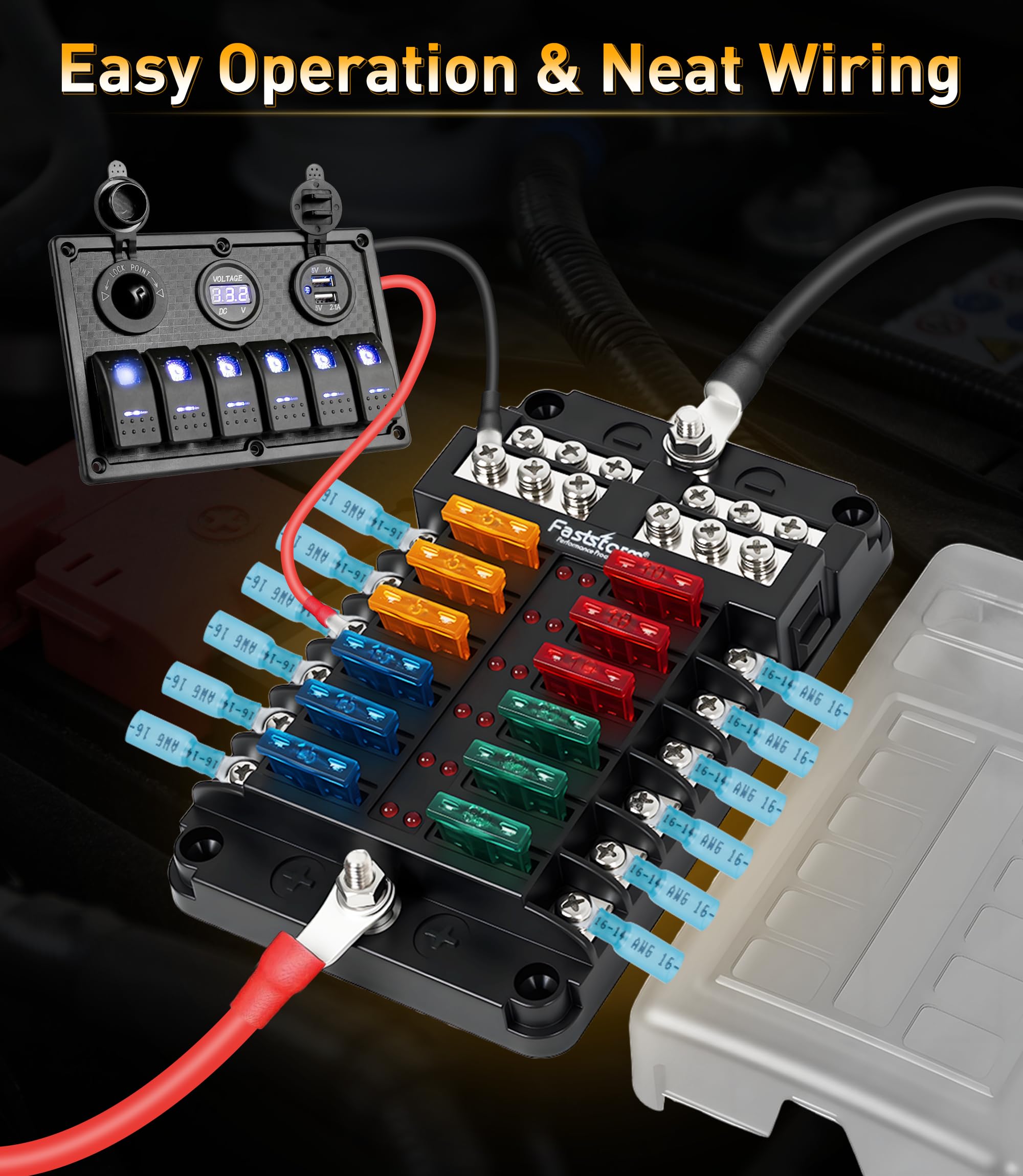 FASTSTORM grounding busbar supports safe power distribution across circuits.