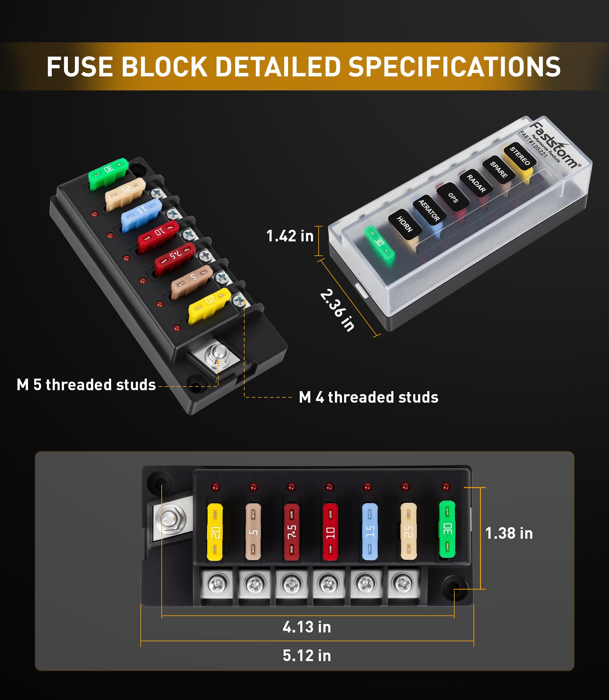 FASTSTORM nickel-plated terminals with shields reduce short circuits and improve reliability.