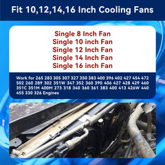 FASTSTORM temperature switch showing precise 200°F on and 185°F off settings for single‑fan cooling.