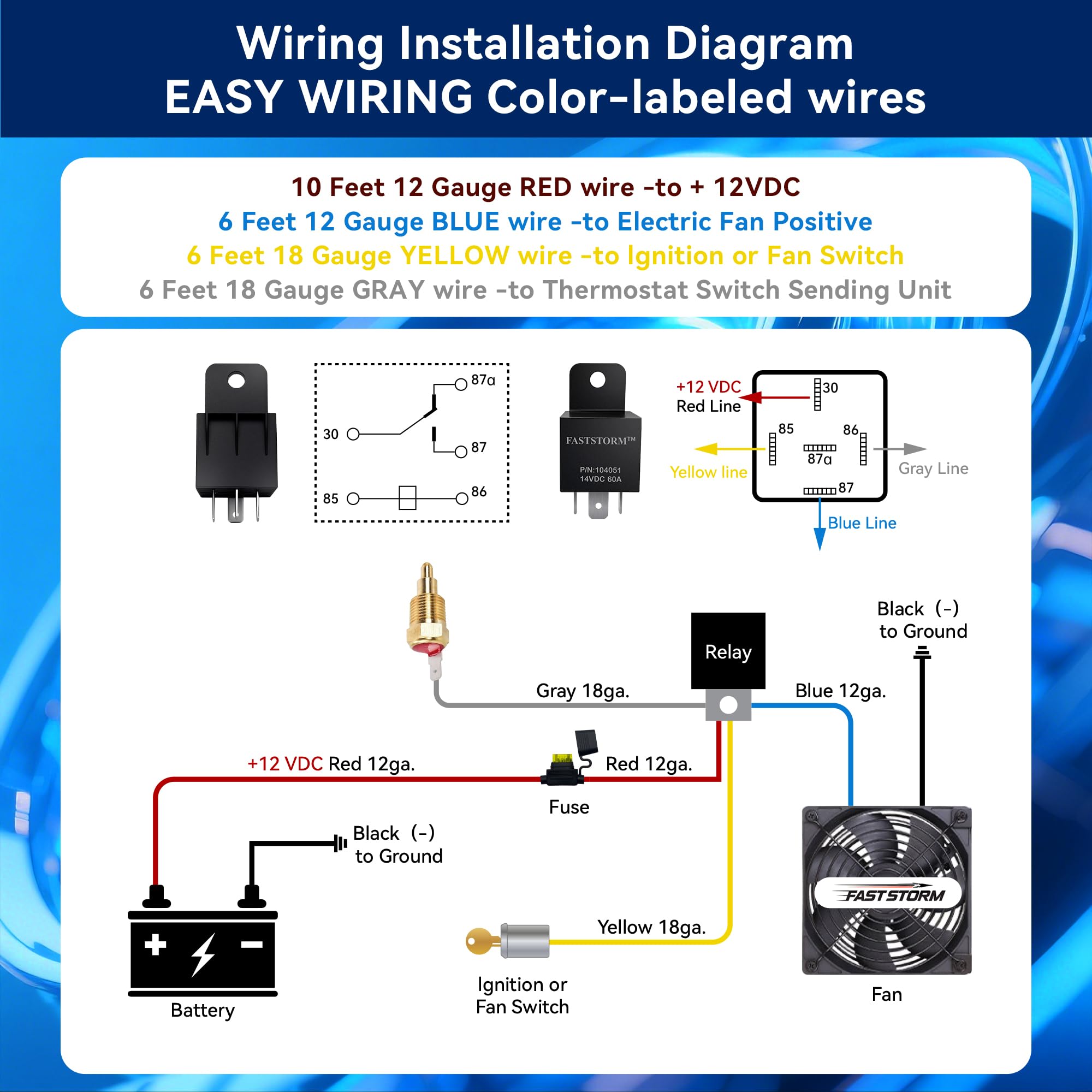 FASTSTORM wiring diagram included simplifies installation and wiring accuracy.