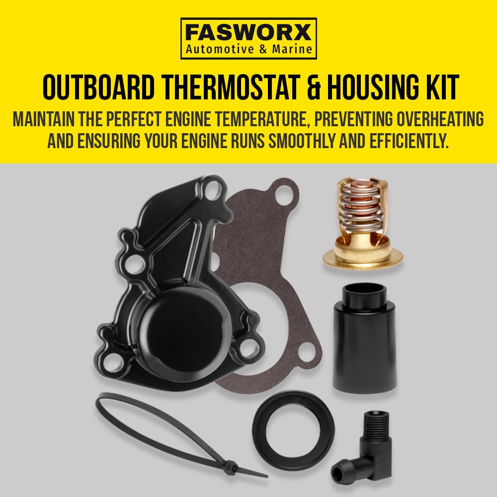 FASWORX packaged thermostat kit ready for quick installation on Mercury Mariner outboards.
