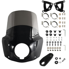 FATECIM 5.75 inch headlight fairing on Harley for retro look and wind protection