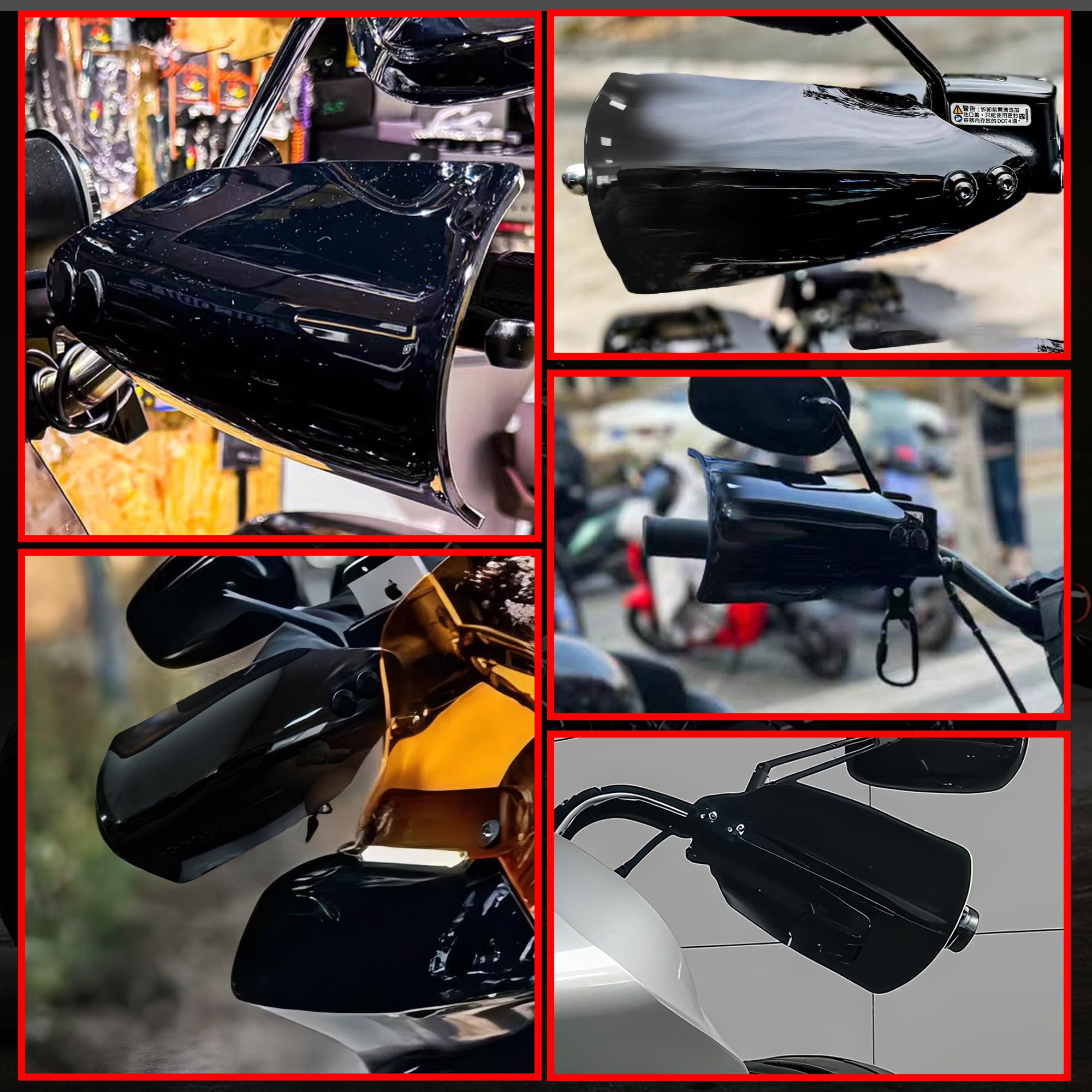 FATECIM wind-protection handguards on Harley during rain and debris exposure