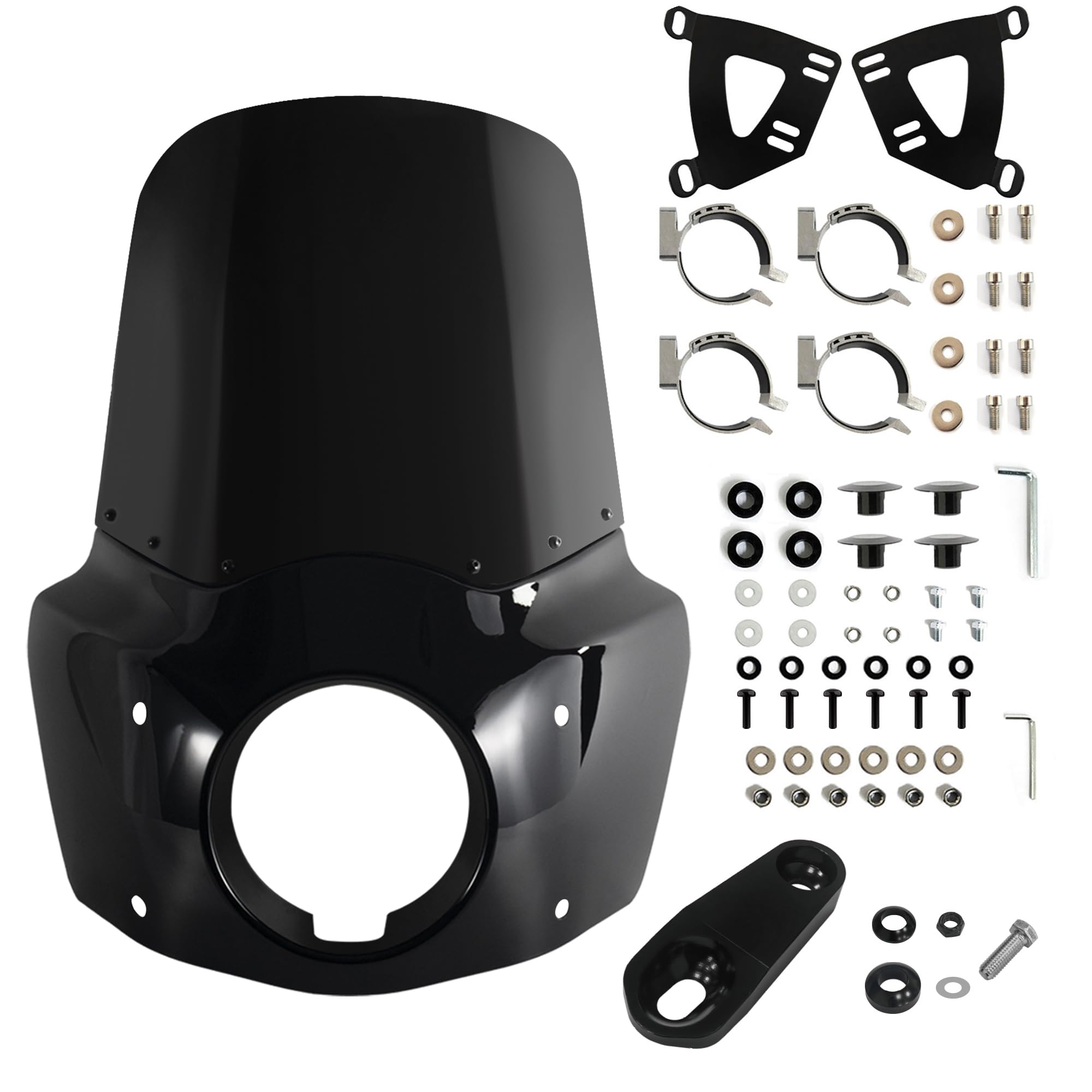 FATECIM headlight fairing with 5.75-inch cutout for Harley front view and style boost
