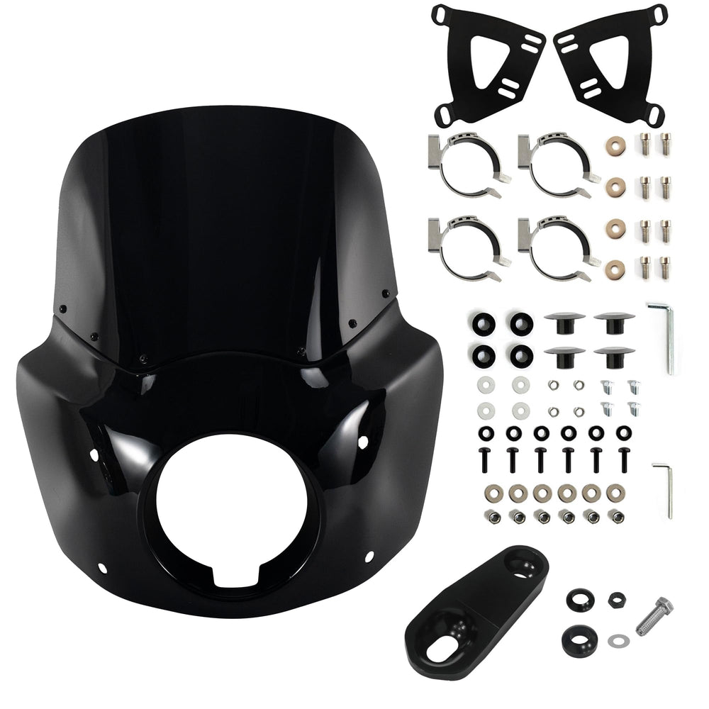FATECIM headlight fairing on Harley with retro styling for Sportster bikes