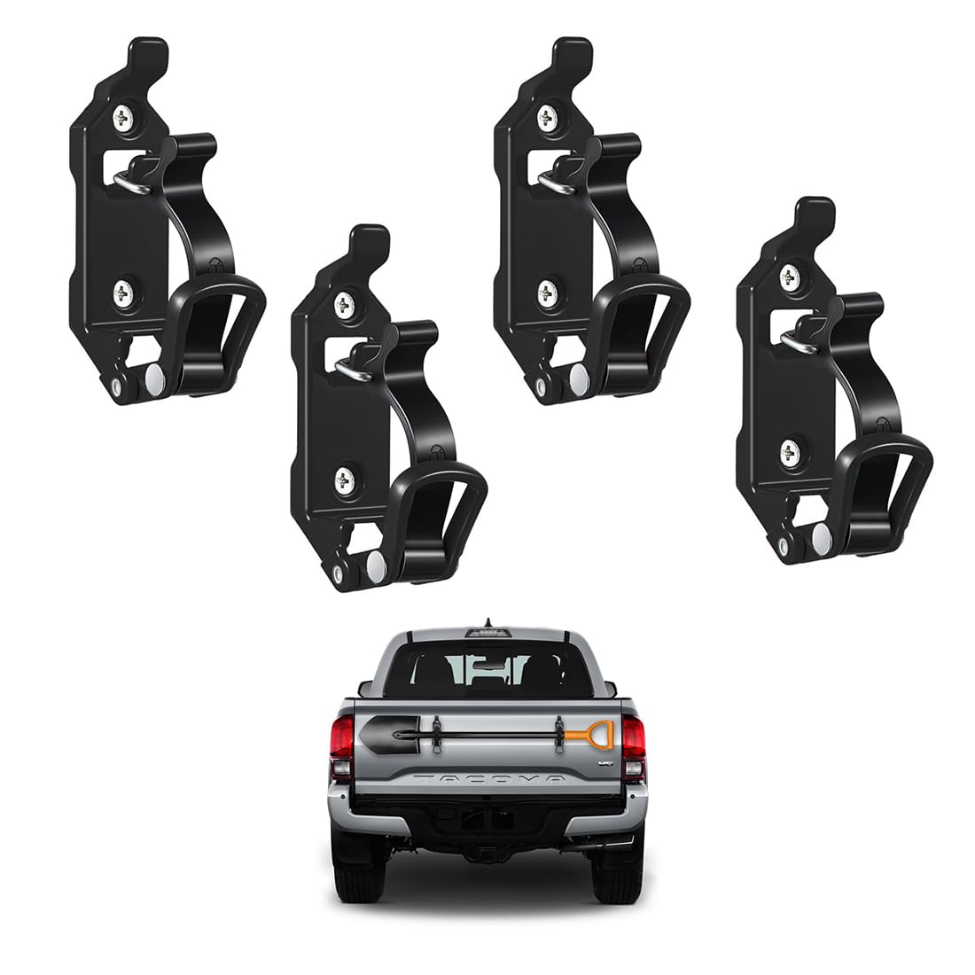 Fatyehx shovel mount for truck roof rack securely holds tools during off-road adventures.