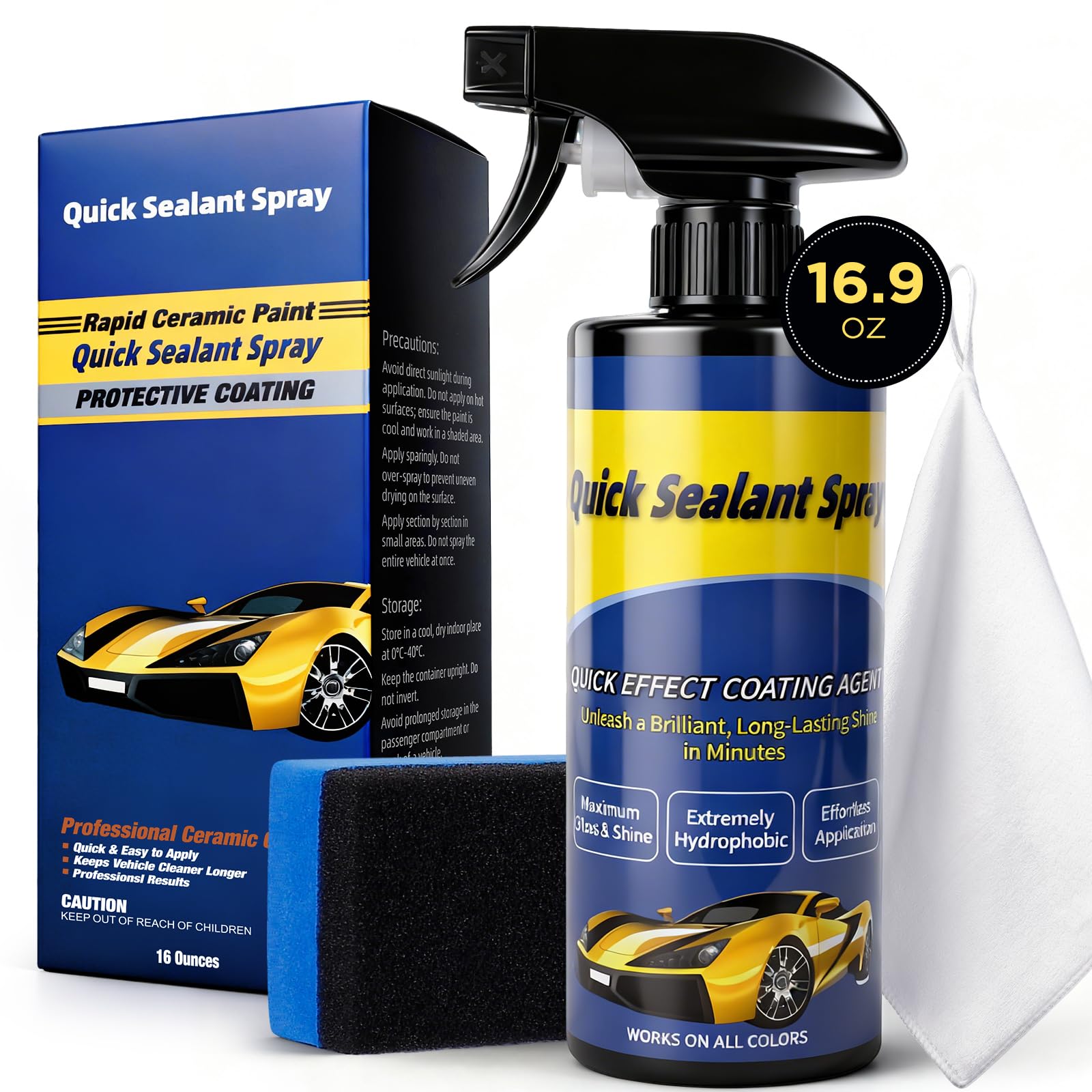 FAVIRZCE coating spray wax for car showing water beading and showroom gloss