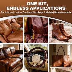 FAVIRZCE 4-piece leather rescue kit packaging ready for use.