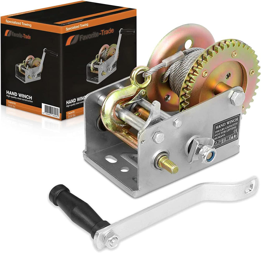 Favorite-Trade trailer winch showing solid construction for rugged use