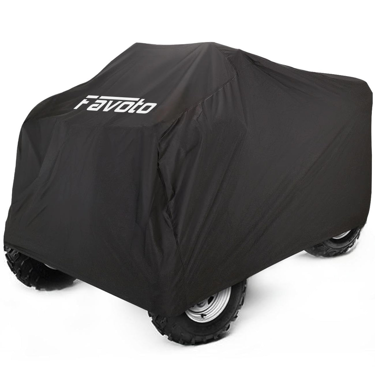 Favoto ATV cover shields against dust and rain on outdoor trails.