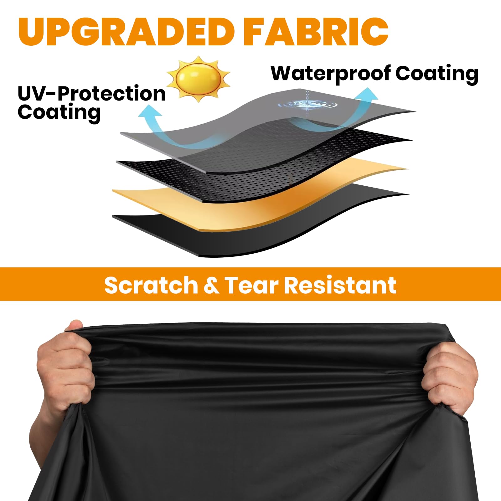 Favoto ATV cover with waterproof sealing tape blocks rain entry.