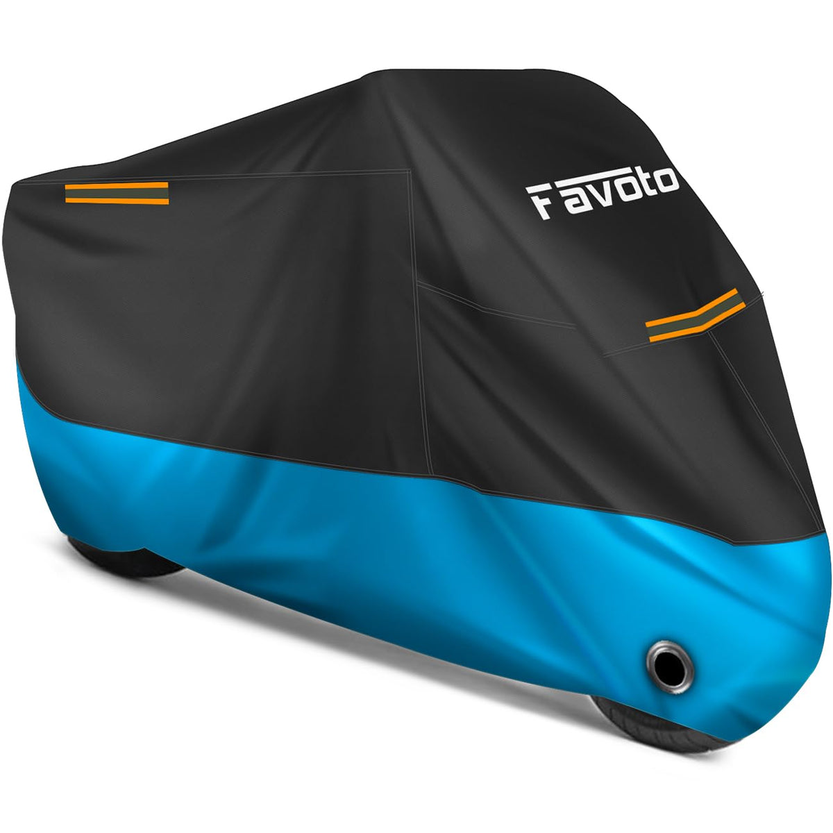 Favoto 104-inch motorcycle cover protecting bike from sun and rain
