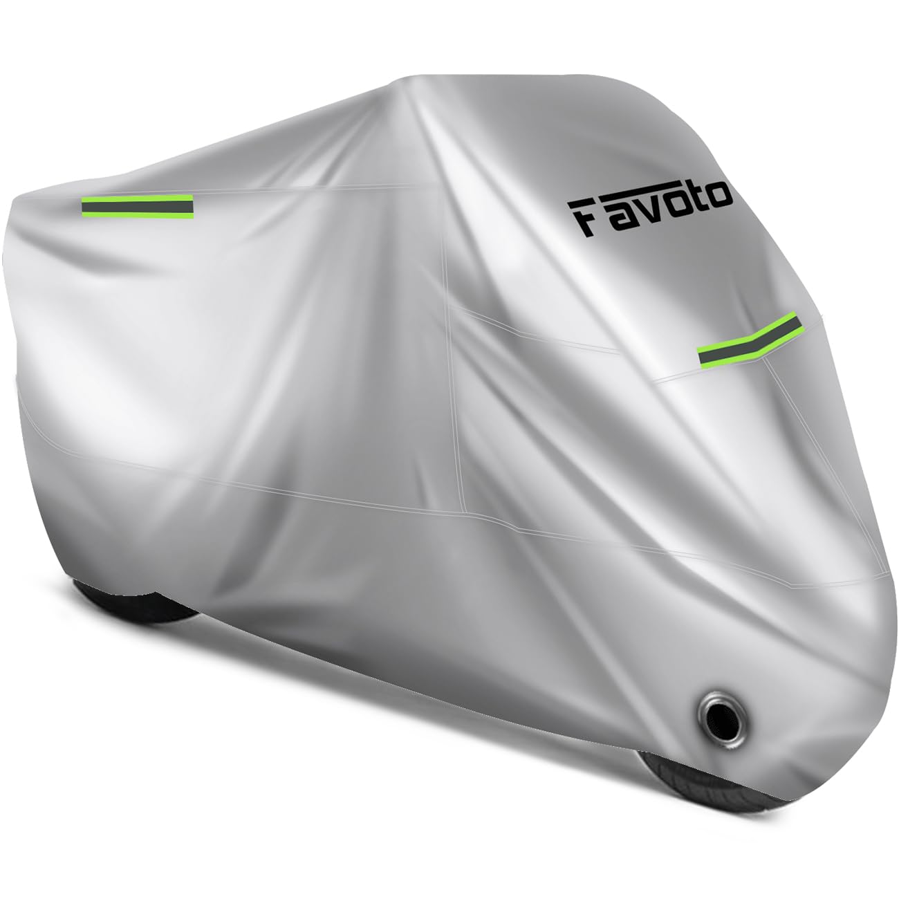 Favoto motorcycle cover with silver reflective surface protects from sun exposure