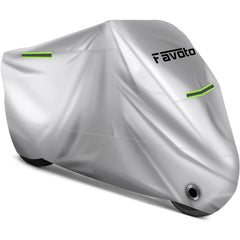 Favoto motorcycle cover with silver reflective surface protects from sun exposure