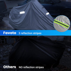 Favoto universal-fit cover accommodates most bikes for versatile outdoor use