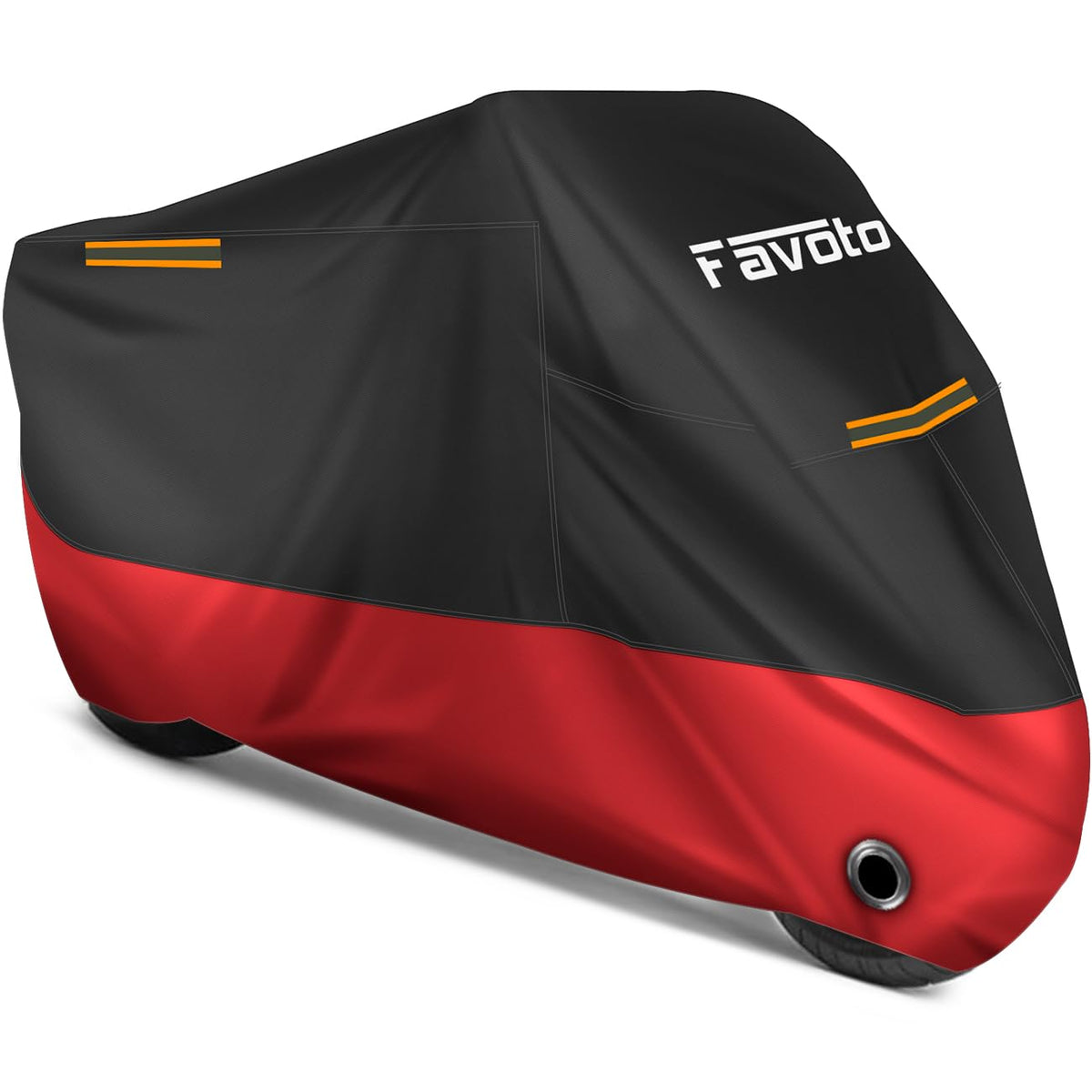 Favoto motorcycle cover front view with universal fit and weather protection.