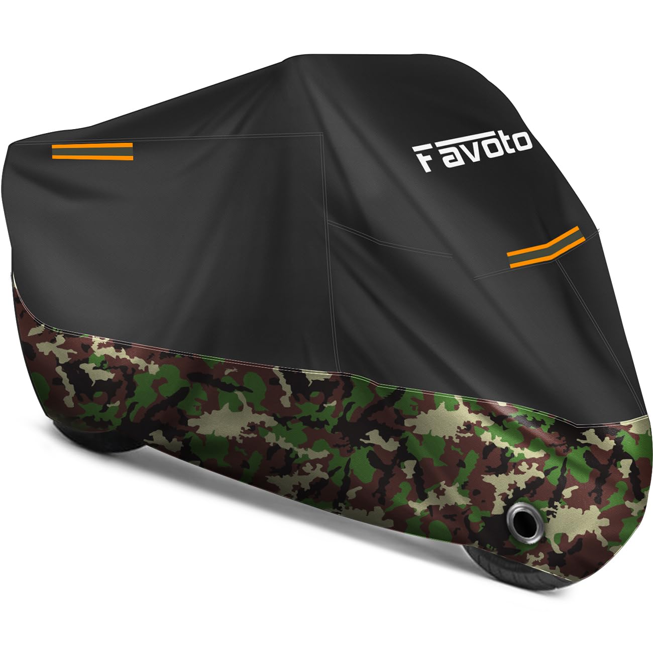 Favoto motorcycle cover shields your bike from rain and dust with durable waterproof outer fabric.