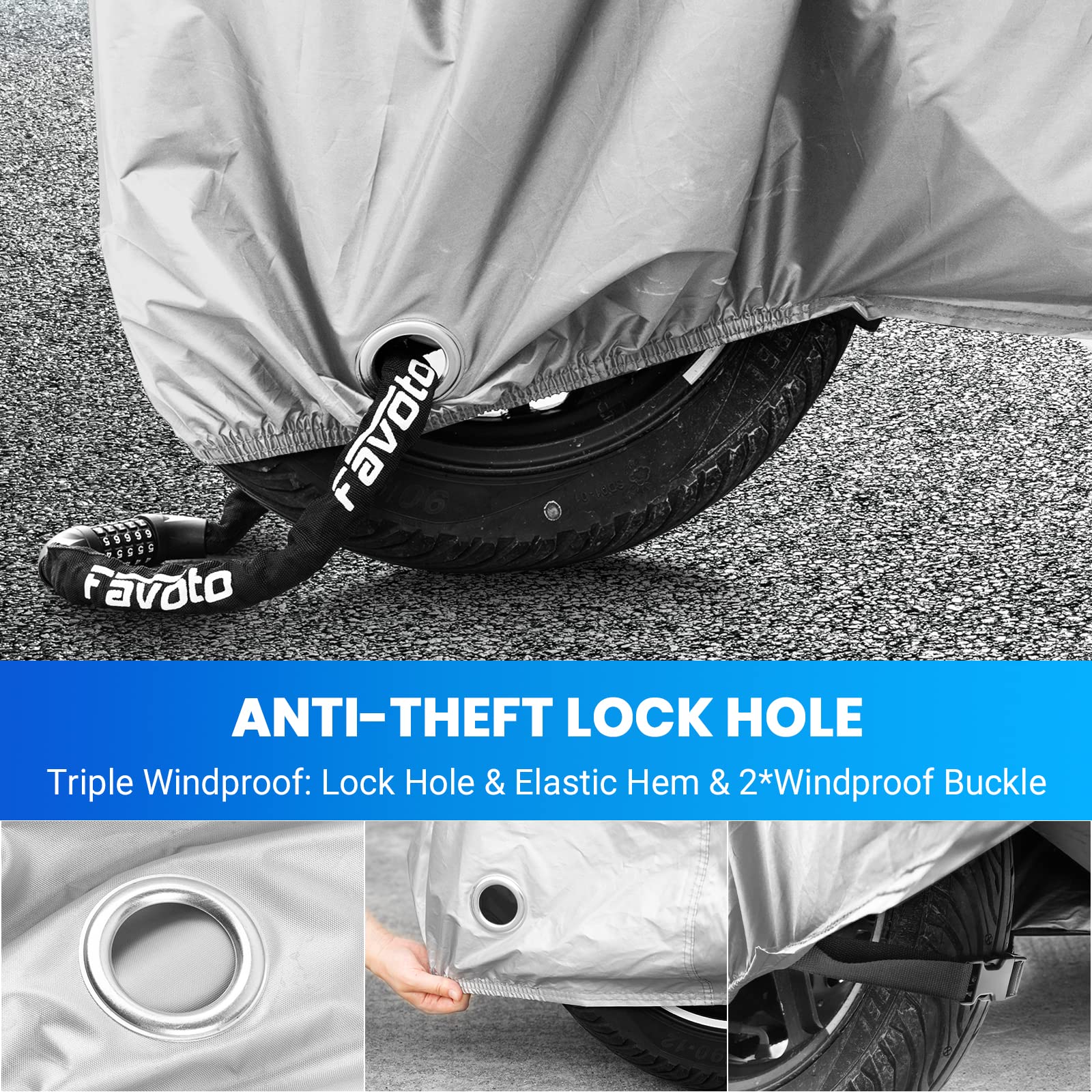 Favoto cover highlights waterproof seam for all-weather protection