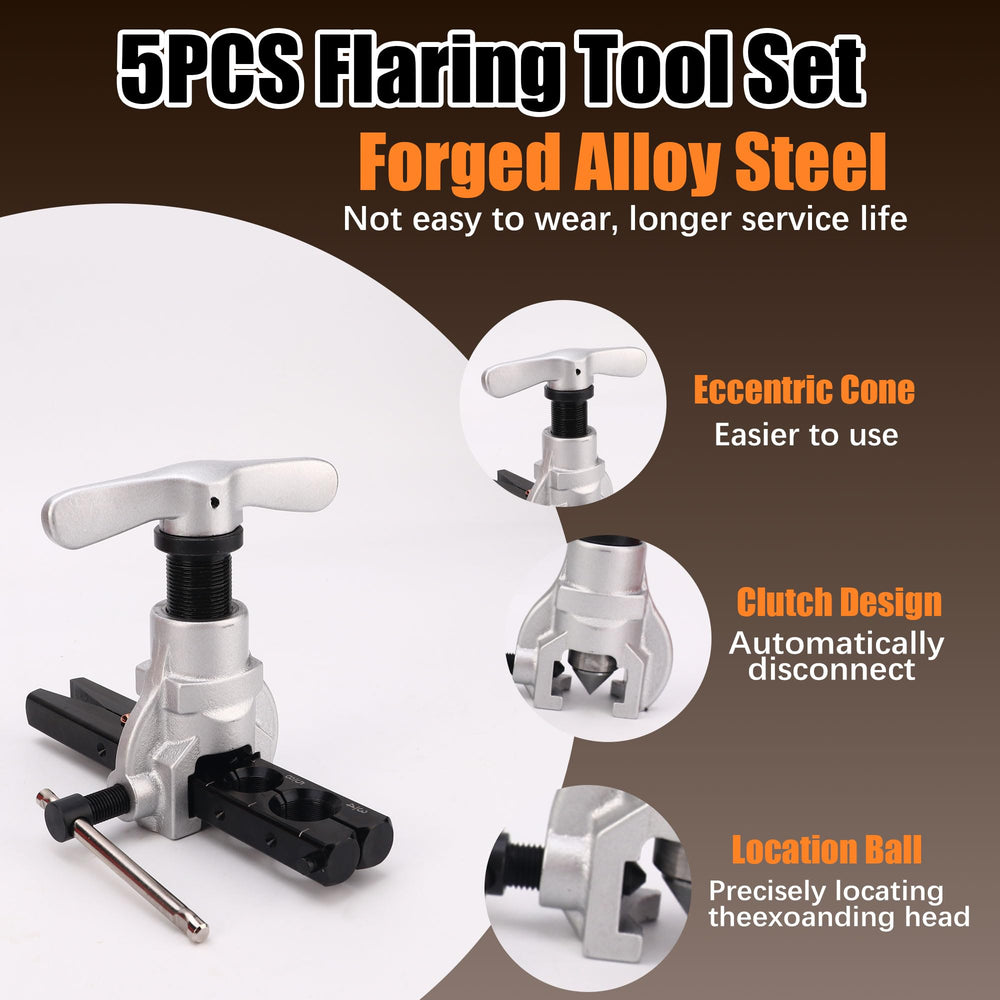 Faxhool flaring clamps for 1/4-3/4 in pipes with precise flare alignment