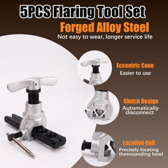 Faxhool flaring clamps for 1/4-3/4 in pipes with precise flare alignment