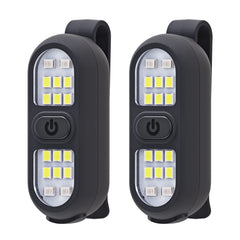 Faxins front view clip-on flashlight showing bright beam for visibility