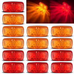 FBAAUKUS 14x LED trailer marker red-amber bullseye for visibility.