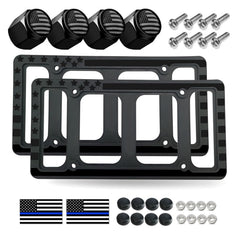 FBJTDQ silicone American flag frame front view adds glossy flag emblem for curb appeal.