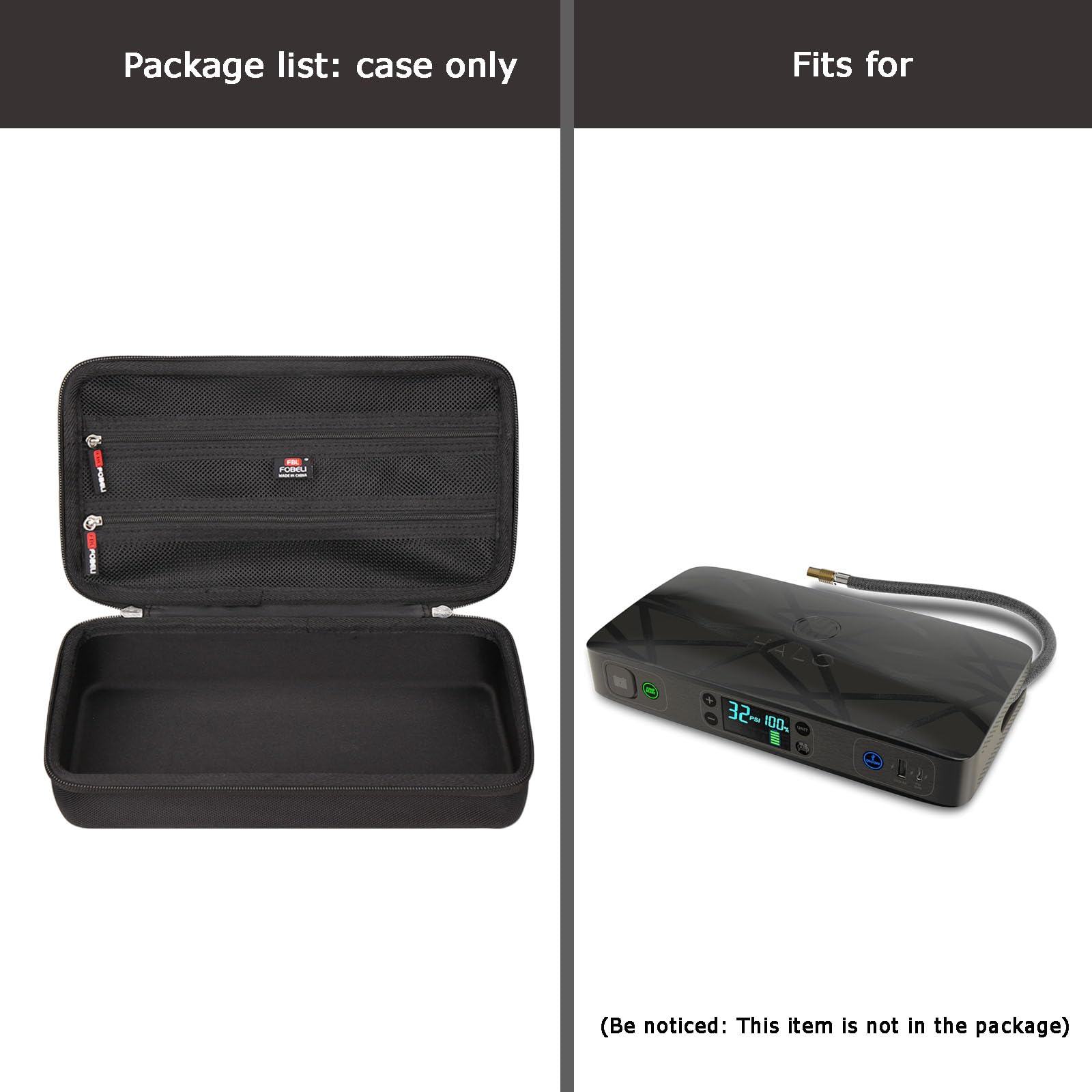 FBLFOBELI Halo Bolt case features a durable rubber handle.