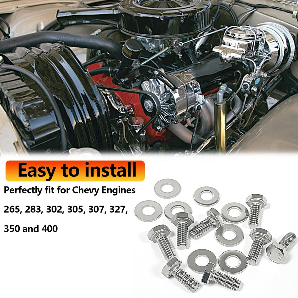 FBSCTMH stainless-steel bolts and washers with polished finish resist corrosion and maintain shine.