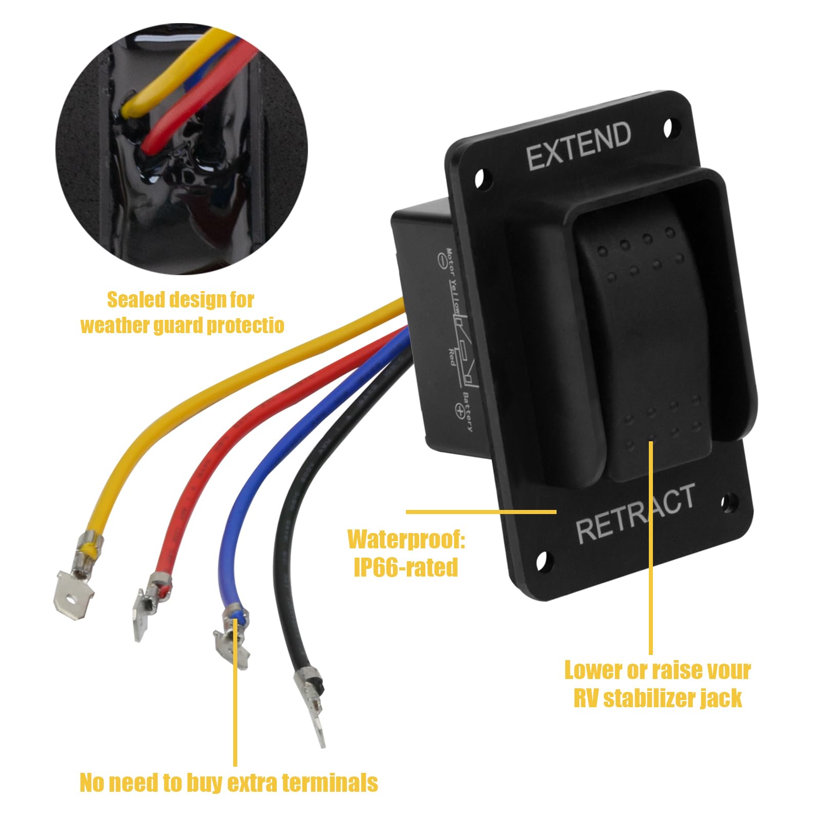 FBULWSEC 387874 close-up shows IP66 waterproof rating protecting internal components.
