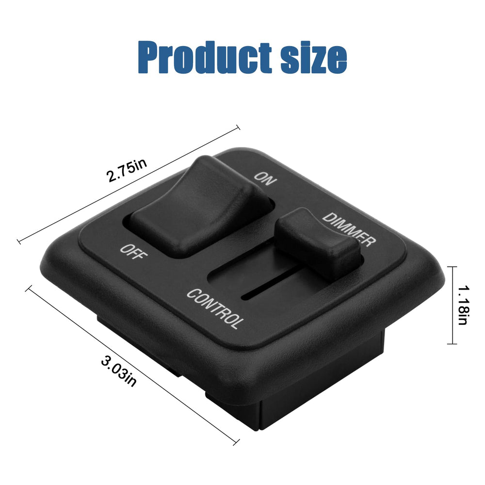 FBULWSEC RV Led Dimmer Switch side view highlights slim profile for tight spaces