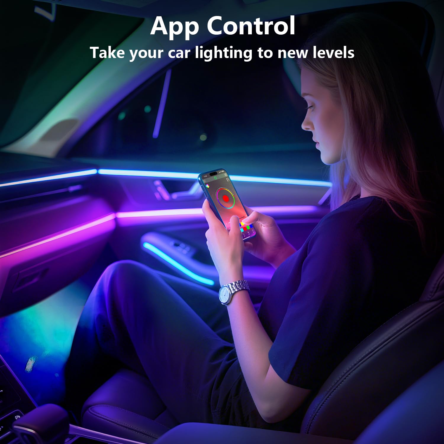 FCPVHOY LED strip powered by 12V USB port for broad vehicle compatibility