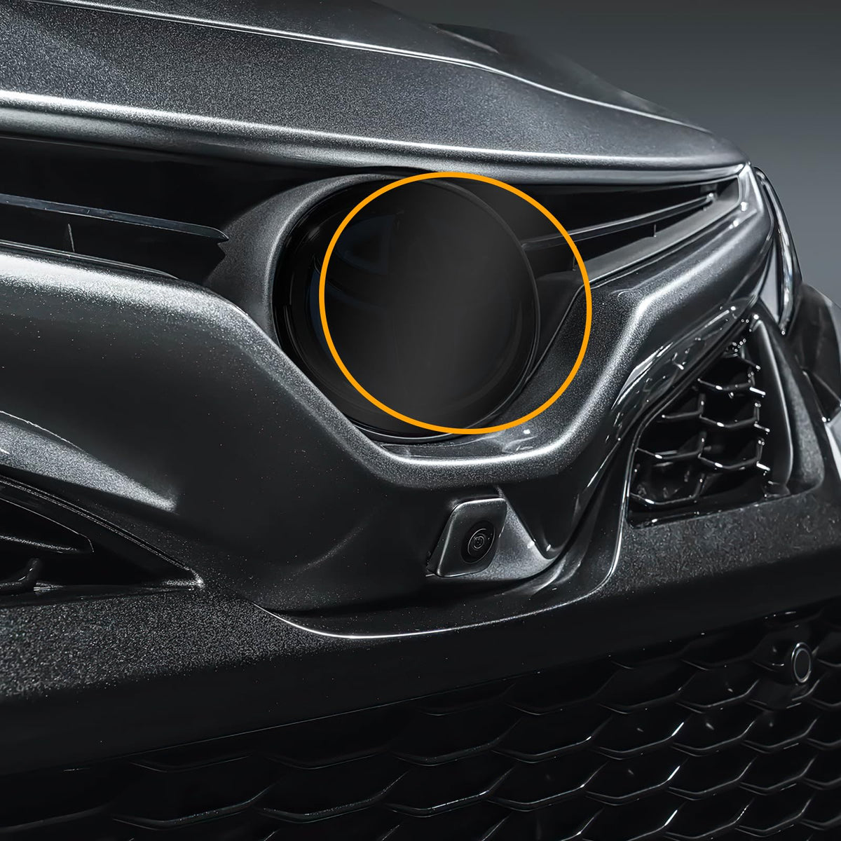 FDAIUN blackout emblem front overlay on Camry with matte finish