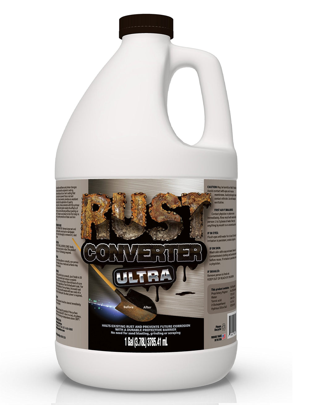 FDC Rust Converter Ultra bottle pour for rust-to-coating prep on metal surfaces