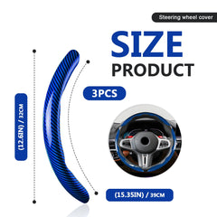 FDCTSD segmented design steering wheel cover in blue improves installation and grip