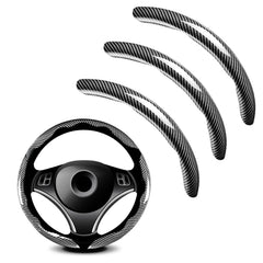 FDCTSD universal carbon fiber steering wheel cover front view shows silver finish for a refreshed interior