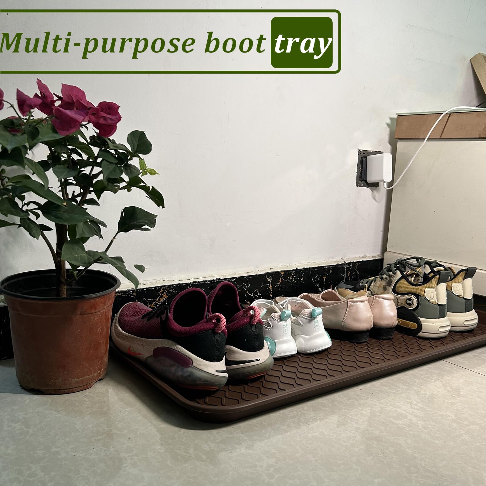 FDGARDEN boot tray 2-pack rim detail shows spill containment