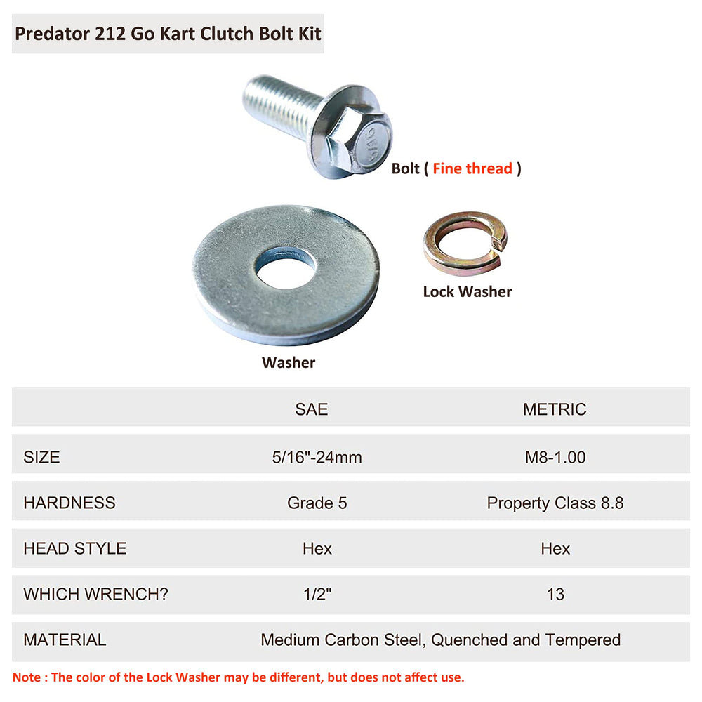 Bolt and washer kit included for secure, straightforward installation.