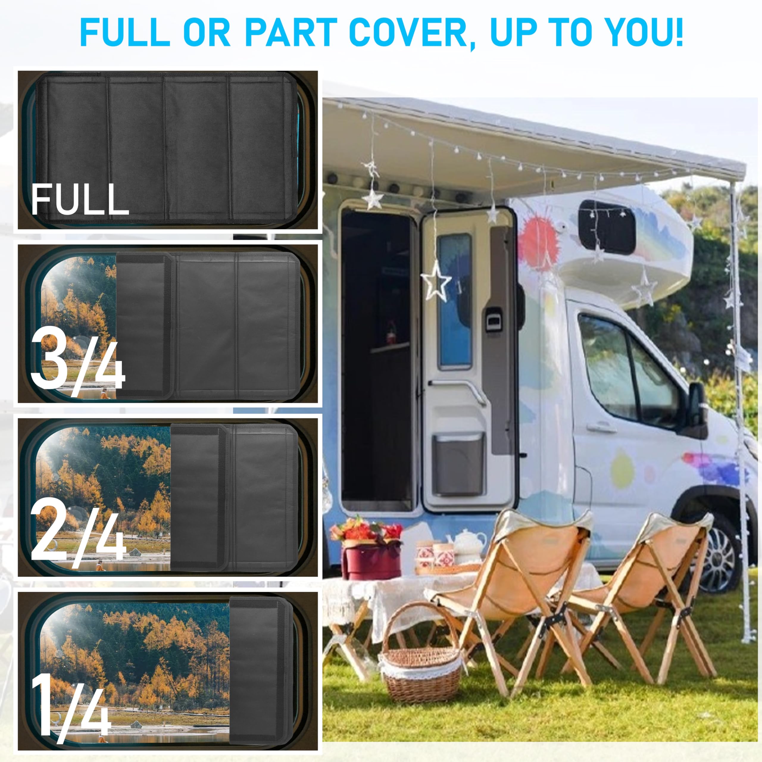 FDKJEJC RV window cover quick install for road trips and steady shade