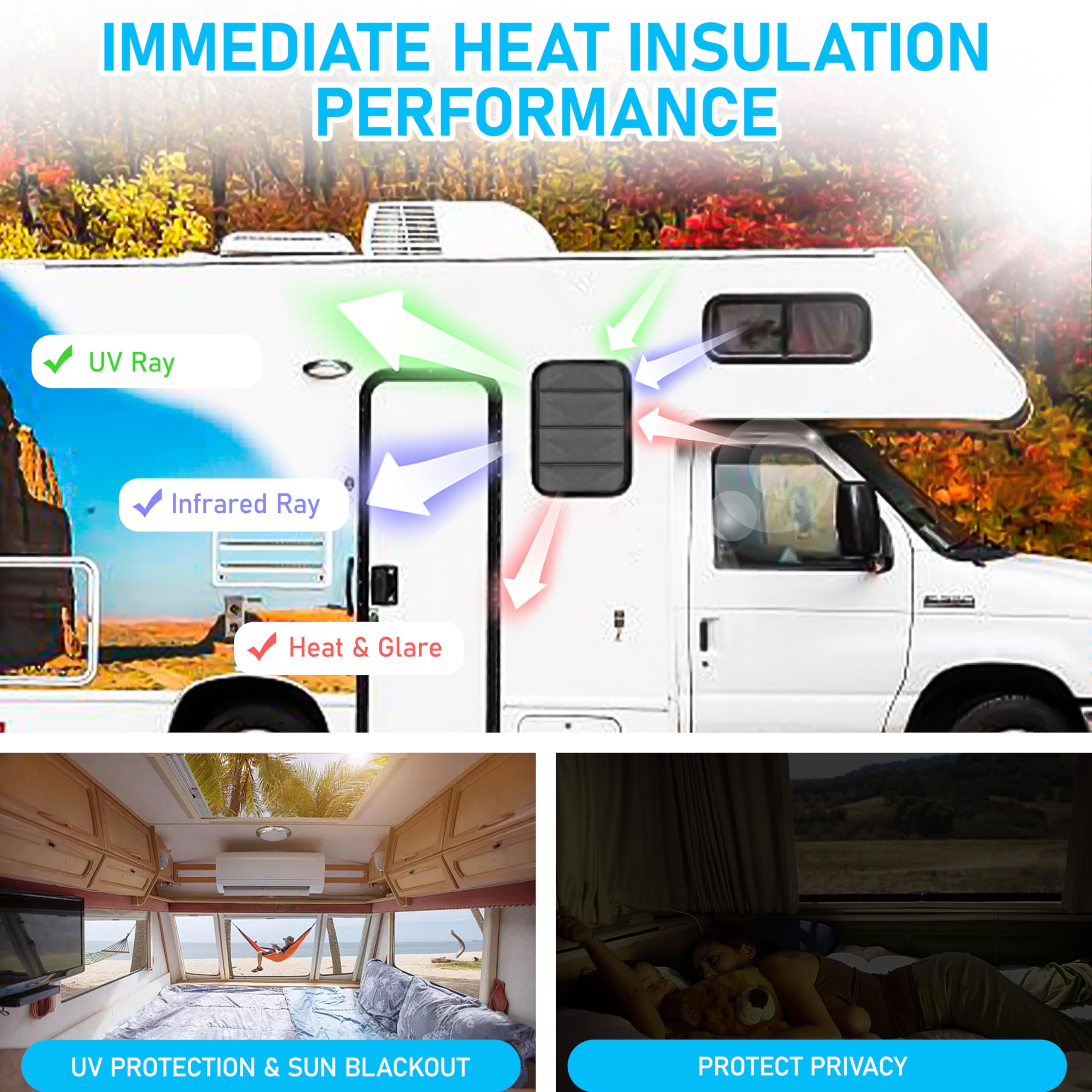 FDKJEJC RV window cover made of waterproof fabric shields against moisture