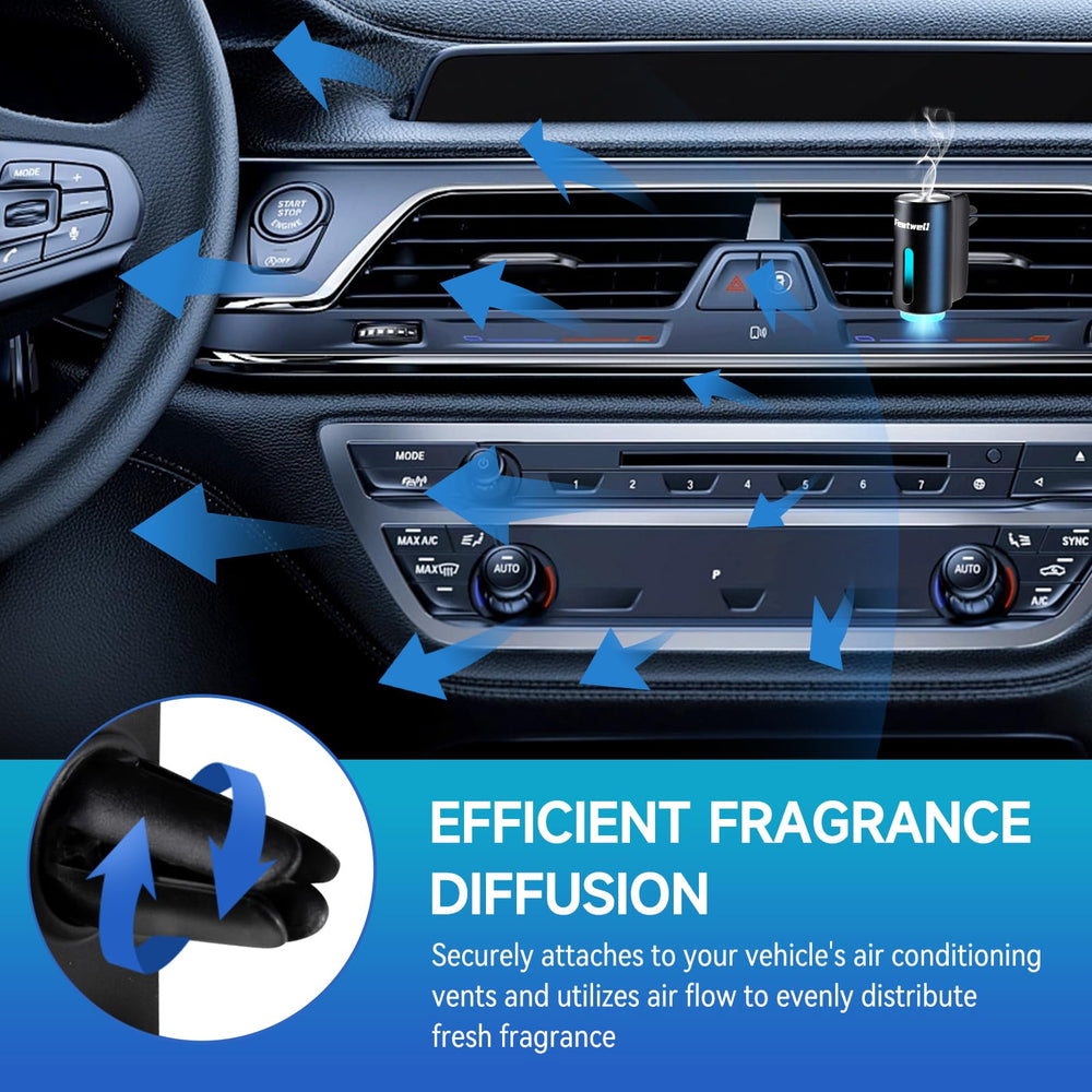 Featwell air freshener rechargeable feature enables cordless operation during travel.