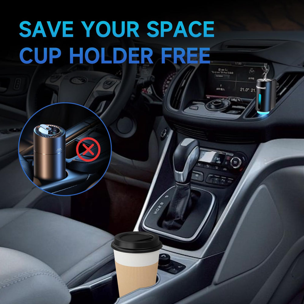 Featwell air freshener travel-friendly size fits cars, trucks, SUVs.